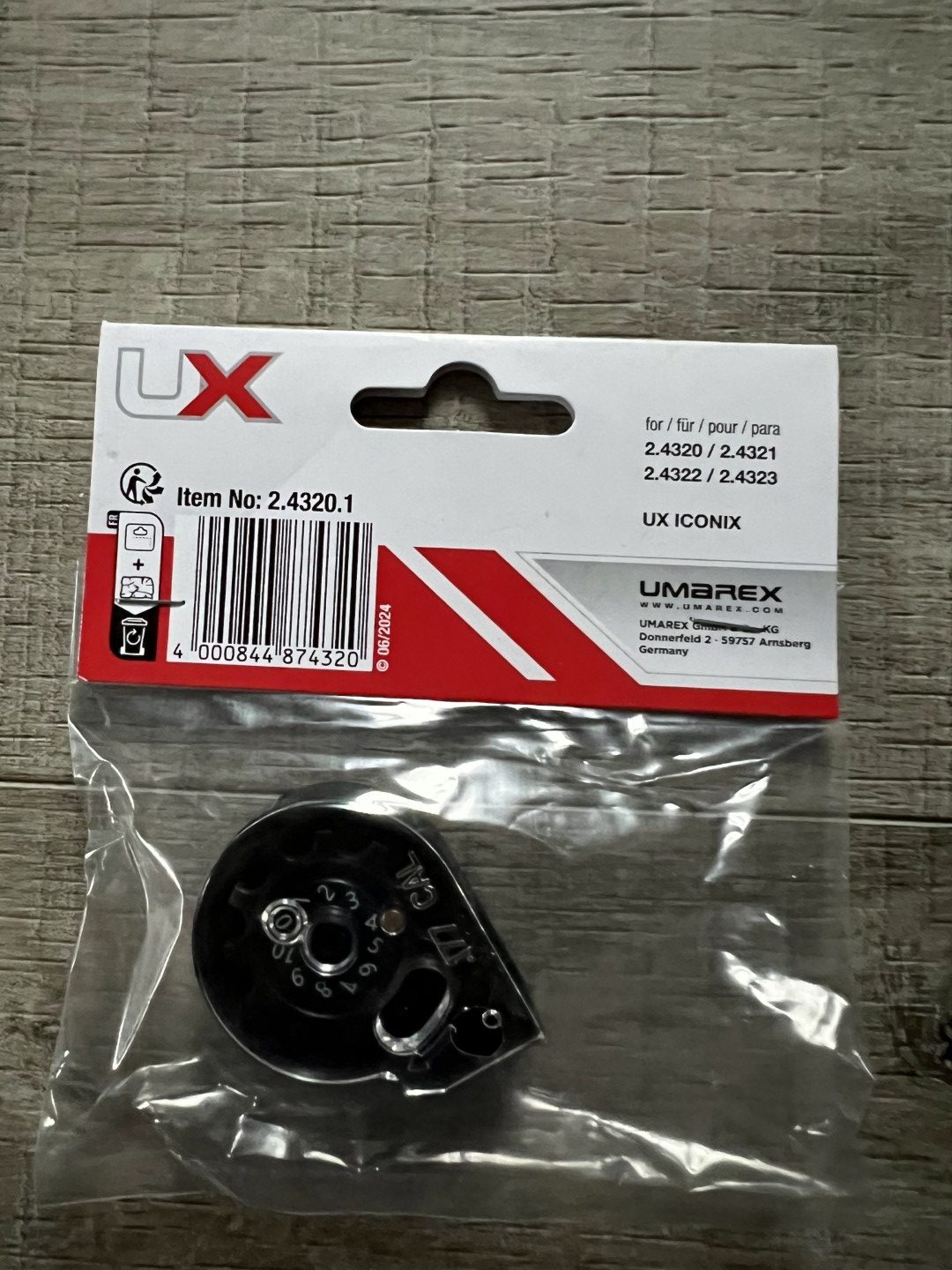 UMAREX - ICONIX AIR RIFLE, AIR RIFLE, Model [2.4320] Part No # 2.4320.1, MAGAZINE FOR ICONIX PCP AIR RIFLE 177 CAL Condition NEW  Our Ref> #